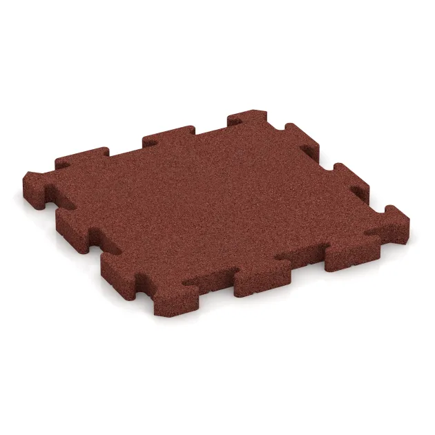 Pavimento deportivo de caucho HD von WARCO im Farbdesign Rojo ladrillo mit den Abmessungen 500 x 500 x 40 mm. Produktfoto von Artikel 4192 in der Aufsicht von schräg vorne.