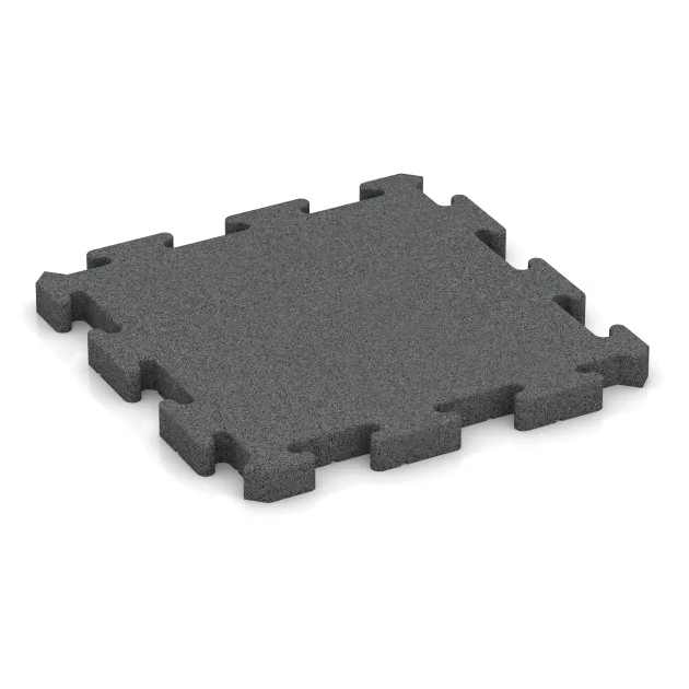 Pavimento deportivo de caucho HD von WARCO im Farbdesign Gris pizarra mit den Abmessungen 500 x 500 x 40 mm. Produktfoto von Artikel 4194 in der Aufsicht von schräg vorne.