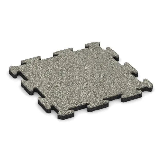 Pavimento deportivo de caucho HD von WARCO im Farbdesign Granito claro mit den Abmessungen 500 x 500 x 30 mm. Produktfoto von Artikel 4105 in der Aufsicht von schräg vorne.