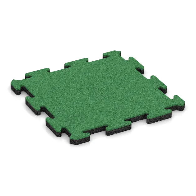 Loseta anticaída tipo puzzle von WARCO im Farbdesign Verde primavera mit den Abmessungen 500 x 500 x 30 mm. Produktfoto von Artikel 5305 in der Aufsicht von schräg vorne.