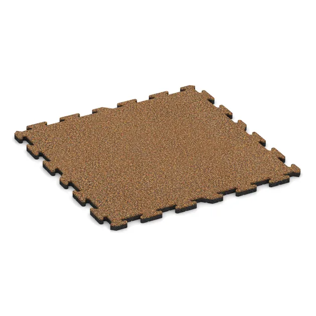 Esterilla Protectora Fitness HD von WARCO im Farbdesign Terracota mit den Abmessungen 1000 x 1000 x 30 mm. Produktfoto von Artikel 3230 in der Aufsicht von schräg vorne.