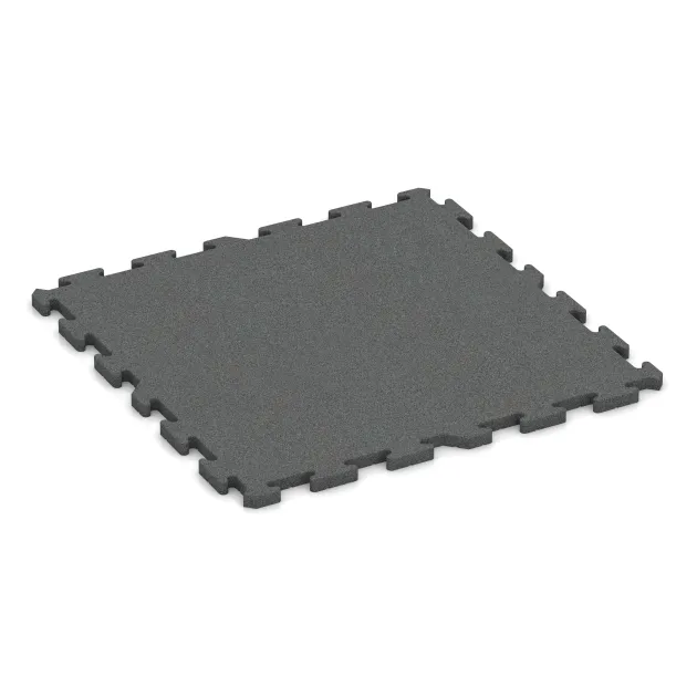 Playground flooring von WARCO im Farbdesign Gris pizarra mit den Abmessungen 1000 x 1000 x 30 mm. Produktfoto von Artikel 3327 in der Aufsicht von schräg vorne.
