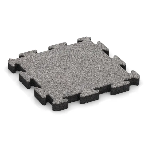 Esterilla Protectora Fitness von WARCO im Farbdesign Gris jaspeado mit den Abmessungen 500 x 500 x 50 mm. Produktfoto von Artikel 4560 in der Aufsicht von schräg vorne.