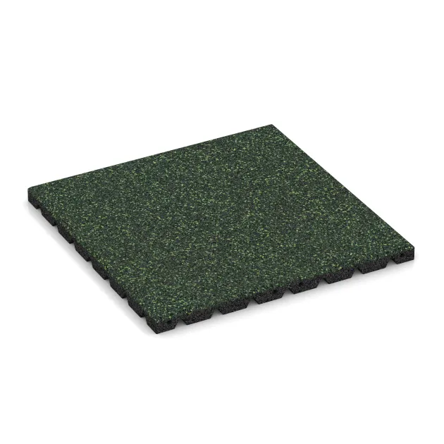 Loseta de caucho para parques infantiles 3 cm - EN 1177 ≤ 100 cm von WARCO im Farbdesign Césped inglés mit den Abmessungen 500 x 500 x 30 mm. Produktfoto von Artikel 5493 in der Aufsicht von schräg vorne.