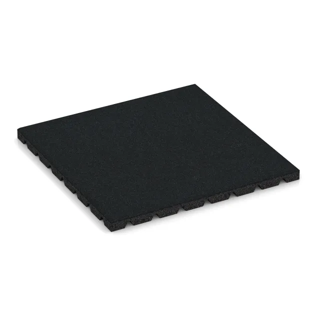 Loseta de caucho para parques infantiles 3 cm - EN 1177 ≤ 100 cm von WARCO im Farbdesign Gris Hierro mit den Abmessungen 500 x 500 x 30 mm. Produktfoto von Artikel 5469 in der Aufsicht von schräg vorne.
