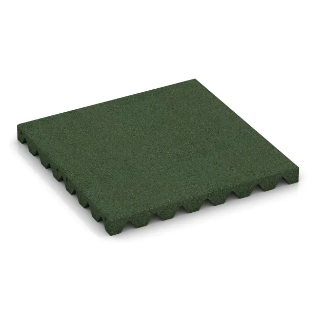 Losetas de caucho para parques infantiles 4,5 cm - EN 1177 ≤ 140 cm von WARCO im Farbdesign Verde hierba mit den Abmessungen 500 x 500 x 45 mm. Produktfoto von Artikel 5526 in der Aufsicht von schräg vorne.