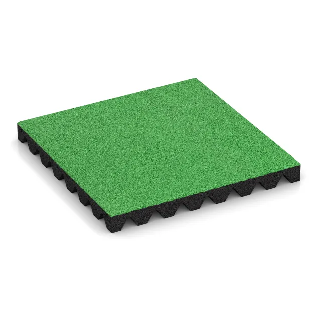 Loseta de caucho para parques infantiles 5 cm - EN 1177 ≤ 145 cm von WARCO im Farbdesign Verde primavera mit den Abmessungen 500 x 500 x 50 mm. Produktfoto von Artikel 5568 in der Aufsicht von schräg vorne.