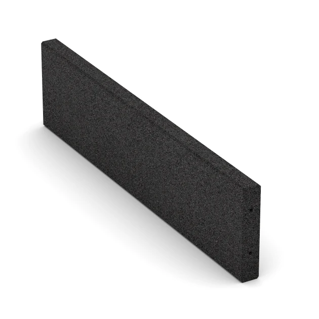 Bordillo de caucho von WARCO im Farbdesign Antracita mit den Abmessungen 100 x 5 x 25 cm. Produktfoto von Artikel 2596 in der Aufsicht von schräg vorne.