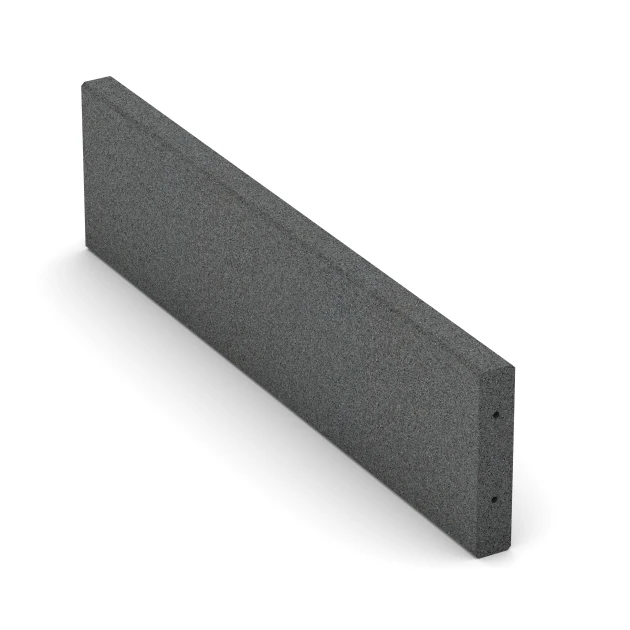 Bordillo de caucho von WARCO im Farbdesign Gris pizarra mit den Abmessungen 100 x 5 x 25 cm. Produktfoto von Artikel 2595 in der Aufsicht von schräg vorne.