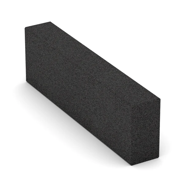 Bloque de escalón de caucho granulado von WARCO im Farbdesign Antracita mit den Abmessungen 100 x 30 x 15 cm. Produktfoto von Artikel 7028 in der Aufsicht von schräg vorne.