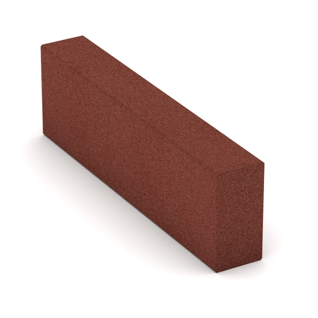 Bloque de escalón de caucho granulado von WARCO im Farbdesign Rojo ladrillo mit den Abmessungen 100 x 30 x 15 cm. Produktfoto von Artikel 7029 in der Aufsicht von schräg vorne.