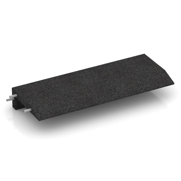 Borde de caucho en forma de L von WARCO im Farbdesign Antracita mit den Abmessungen 100 × 40 cm | 5/15 cm. Produktfoto von Artikel 2607 in der Aufsicht von schräg vorne.