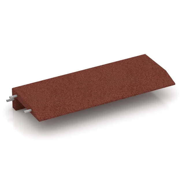 Borde de caucho en forma de L von WARCO im Farbdesign Rojo ladrillo mit den Abmessungen 100 × 40 cm | 5/15 cm. Produktfoto von Artikel 2606 in der Aufsicht von schräg vorne.