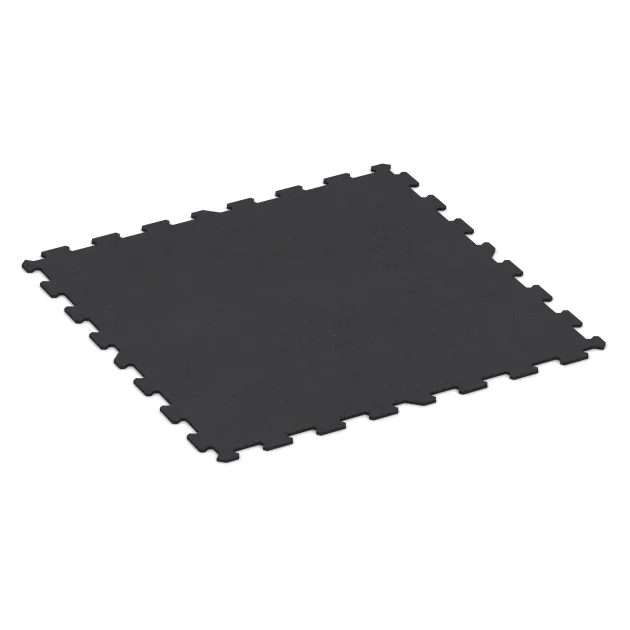 Suelo de Fitness Compacto von WARCO im Farbdesign Antracita mate mit den Abmessungen 970 x 970 x 8 mm. Produktfoto von Artikel 1064 in der Aufsicht von schräg vorne.