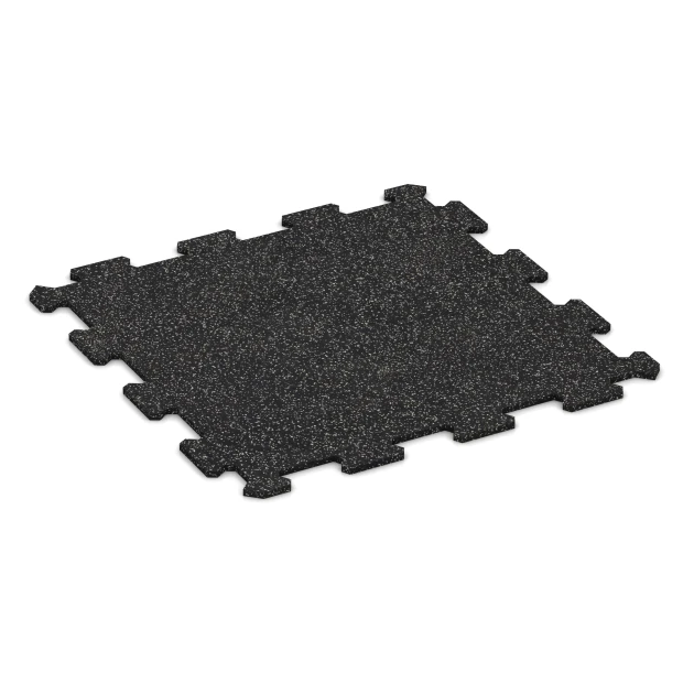 Suelo de Fitness Compacto von WARCO im Farbdesign Gris ligeramente moteado mit den Abmessungen 485 x 485 x 8 mm | 0,235 m². Produktfoto von Artikel 0920 in der Aufsicht von schräg vorne.