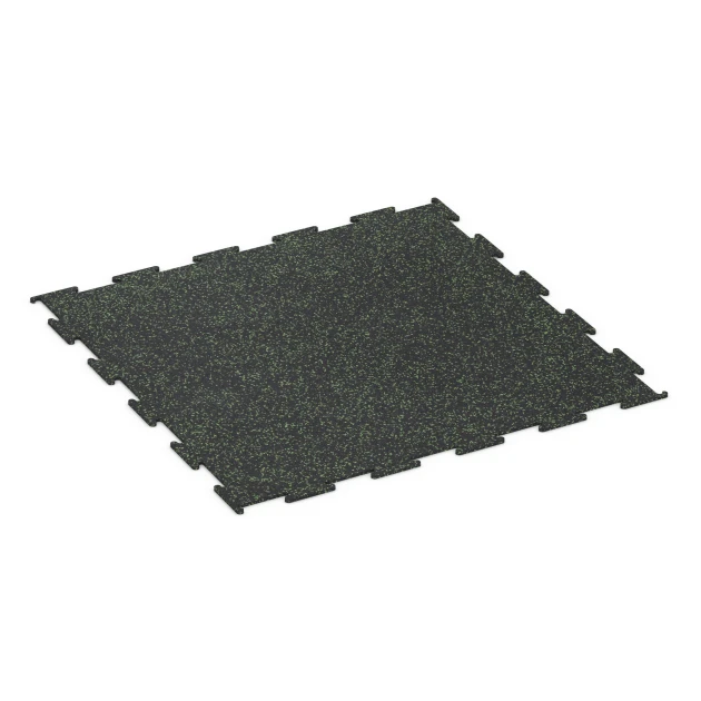 Suelo de Fitness Compacto von WARCO im Farbdesign Verde ligeramente moteado mit den Abmessungen 100 × 100 × 0,8 cm. Produktfoto von Artikel 6453 in der Aufsicht von schräg vorne.