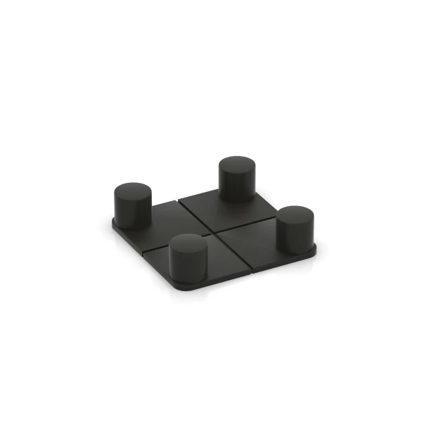 Clip de plástico von WARCO im Farbdesign Negro mate mit den Abmessungen 50 x 50 mm – 8 mm. Produktfoto von Artikel 6121 in der Aufsicht von schräg vorne.