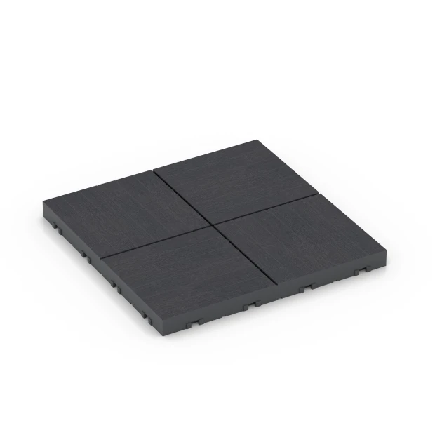 Mosaico – Baldosa encajable von WARCO im Farbdesign Pizarra mit den Abmessungen 30 x 30 x 2 cm. Produktfoto von Artikel 6347 in der Aufsicht von schräg vorne.