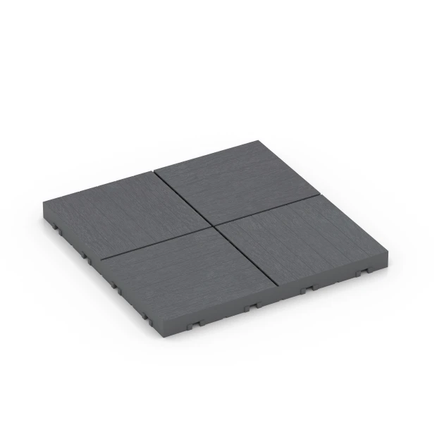 Mosaico – Baldosa encajable von WARCO im Farbdesign Gris plata mit den Abmessungen 30 x 30 x 2 cm. Produktfoto von Artikel 6349 in der Aufsicht von schräg vorne.