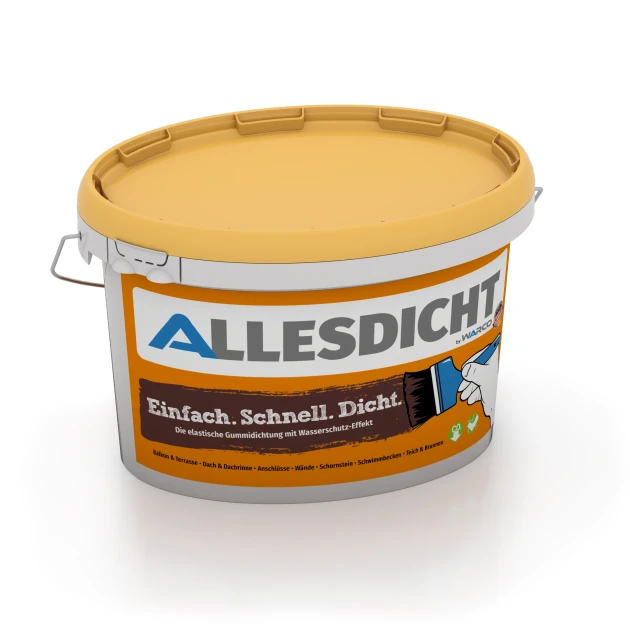 ALLESDICHT – Impermeabilización de balcón & terraza von WARCO im Farbdesign marrón rojizo mit den Abmessungen 3 kg | 0,9 m². Produktfoto von Artikel 0034 in der Aufsicht von schräg vorne.