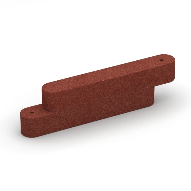 Bordillo de caucho von WARCO im Farbdesign Rojo ladrillo mit den Abmessungen 100 x 15 x 30 cm. Produktfoto von Artikel 6640 in der Aufsicht von schräg vorne.