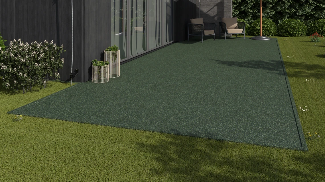 Beispielhafte Verlegung für den Artikel 3730 von WARCO - Suelo para terraza sin juntas, Farbton Césped inglés in der Abmessung 30,6 x 30,6 x 2 cm | 0,094 m².