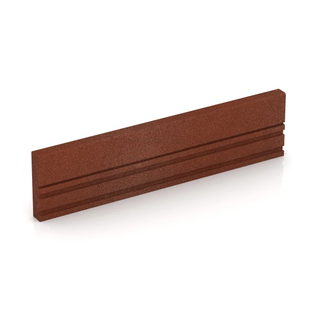 Bordillo elástico von WARCO im Farbdesign Rojo ladrillo mit den Abmessungen 100 × 5 × 25 cm. Produktfoto von Artikel 3785 in der Aufsicht von schräg vorne.