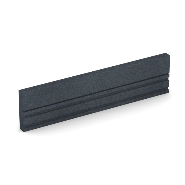 Bordillo elástico von WARCO im Farbdesign Gris pizarra mit den Abmessungen 100 × 5 × 25 cm. Produktfoto von Artikel 6213 in der Aufsicht von schräg vorne.