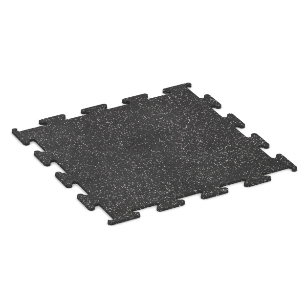 Fitness Performance Elite Pavimento Deportivo von WARCO im Farbdesign Gris ligeramente moteado mit den Abmessungen 100 x 100 x 1,5 cm | 1,00 m². Produktfoto von Artikel 3777 in der Aufsicht von schräg vorne.