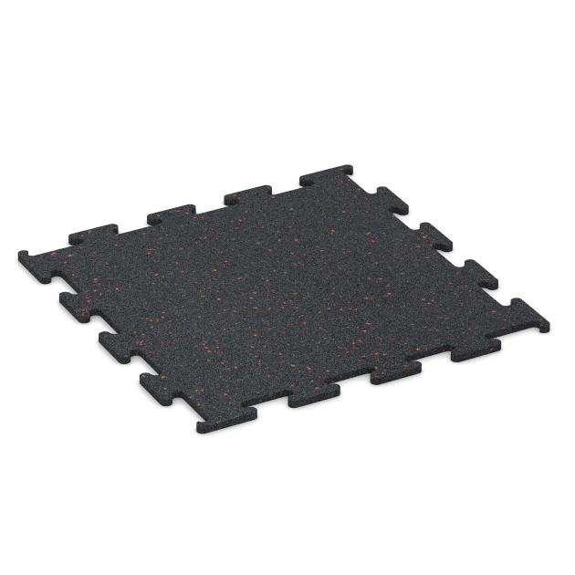 Fitness Performance Elite pavimento deportivo von WARCO im Farbdesign Rojo ligeramente moteado mit den Abmessungen 50 x 50 x 1 cm | 0,25 m². Produktfoto von Artikel 3765 in der Aufsicht von schräg vorne.