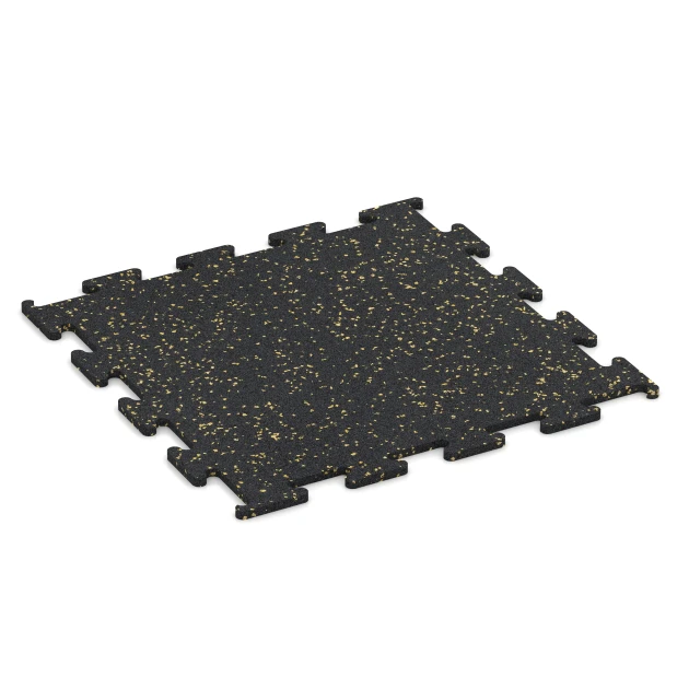 Fitness Performance Elite pavimento deportivo von WARCO im Farbdesign Amarillo ligeramente moteado mit den Abmessungen 50 x 50 x 1 cm | 0,25 m². Produktfoto von Artikel 3764 in der Aufsicht von schräg vorne.