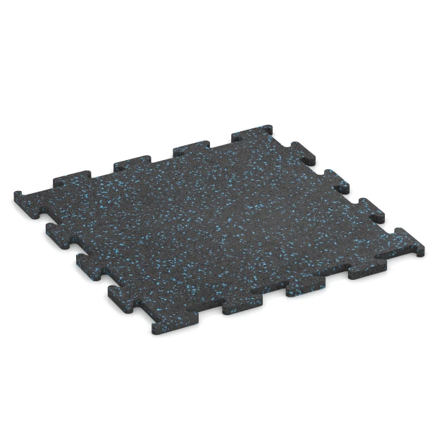 Pavimento Fitness Performance Elite von WARCO im Farbdesign Azul ligeramente moteado mit den Abmessungen 50 x 50 x 1,5 cm | 0,25 m². Produktfoto von Artikel 3770 in der Aufsicht von schräg vorne.