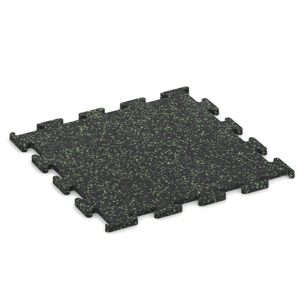 Fitness Performance Elite pavimento deportivo von WARCO im Farbdesign Verde ligeramente moteado mit den Abmessungen 50 x 50 x 1,5 cm | 0,25 m². Produktfoto von Artikel 3771 in der Aufsicht von schräg vorne.
