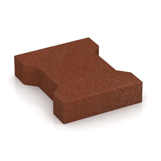 Adoquines de caucho von WARCO im Farbdesign Rojo ladrillo mit den Abmessungen 200 x 165 x 43 mm. Produktfoto von Artikel 3654 in der Aufsicht von schräg vorne.