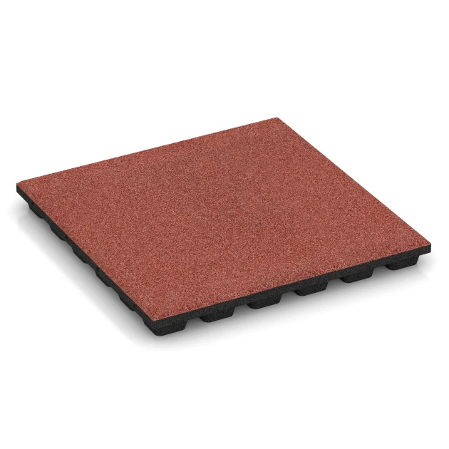 Baldosas amortiguadoras von WARCO im Farbdesign Rojo tomate mit den Abmessungen 50 x 50 x 4,8 cm. Produktfoto von Artikel 6292 in der Aufsicht von schräg vorne.