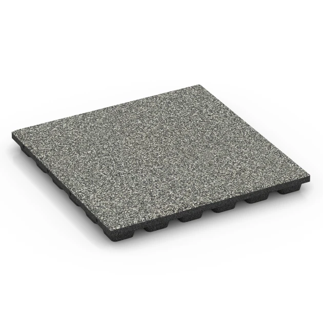 Loseta de caucho EPDM para parque infantil – 160 cm von WARCO im Farbdesign Granito gris mit den Abmessungen 50 x 50 x 4,8 cm | 0,25 m². Produktfoto von Artikel 6432 in der Aufsicht von schräg vorne.