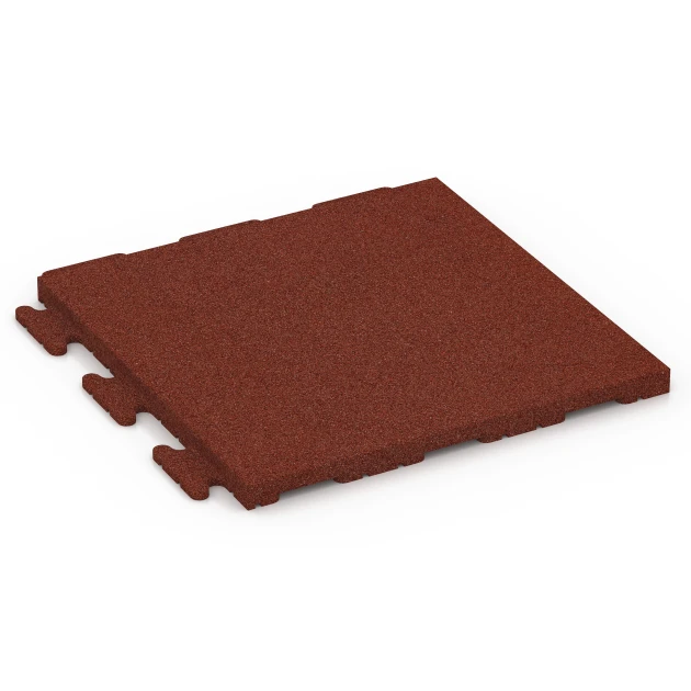 Loseta de caucho Linea von WARCO im Farbdesign Rojo ladrillo mit den Abmessungen 50 x 50 x 3 cm | 0,25 m². Produktfoto von Artikel 7053 in der Aufsicht von schräg vorne.