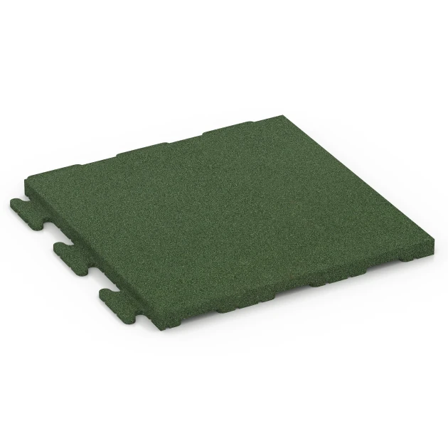 Baldosa de suelo fitness Classic von WARCO im Farbdesign Verde hierba mit den Abmessungen 50 x 50 x 3 cm | 0,25 m². Produktfoto von Artikel 6977 in der Aufsicht von schräg vorne.