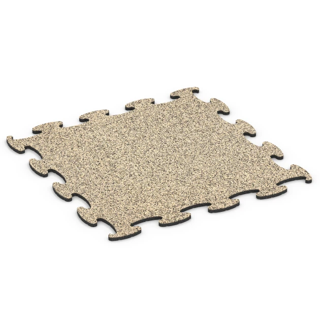 Fitness Active suelo von WARCO im Farbdesign Travertino mit den Abmessungen 98 x 98 × 1,8 cm. Produktfoto von Artikel 6838 in der Aufsicht von schräg vorne.