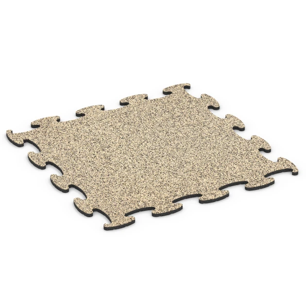 Baldosa ferial encajable von WARCO im Farbdesign Travertino mit den Abmessungen 98 x 98 × 1,8 cm. Produktfoto von Artikel 6928 in der Aufsicht von schräg vorne.