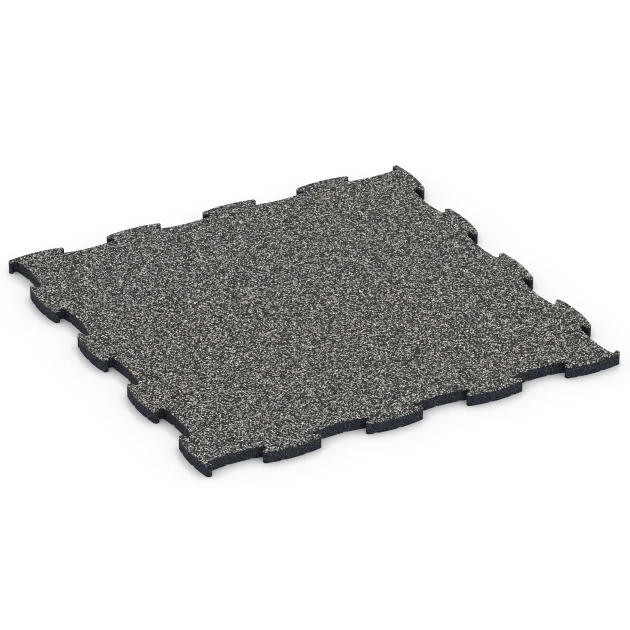 Fitness Active suelo von WARCO im Farbdesign Granito gris oscuro mit den Abmessungen 97,1 x 97,1 x 2,8 cm. Produktfoto von Artikel 6850 in der Aufsicht von schräg vorne.