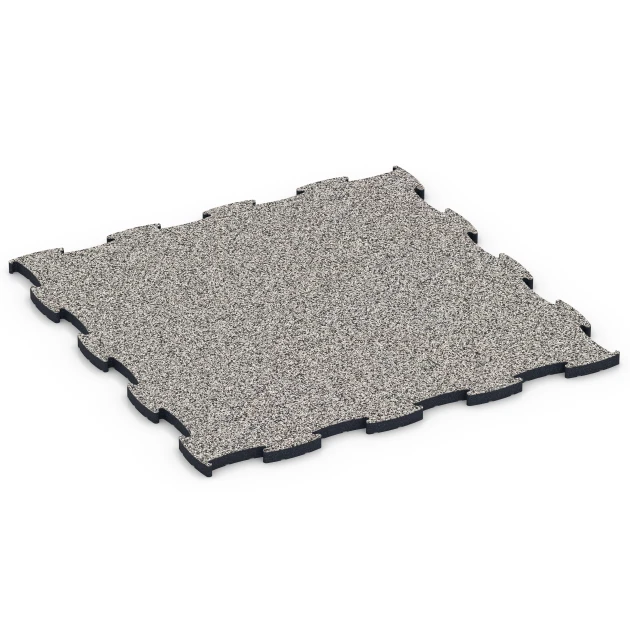 Suelo Fitness Max von WARCO im Farbdesign Granito gris mit den Abmessungen 97,1 x 97,1 x 2,8 cm. Produktfoto von Artikel 6887 in der Aufsicht von schräg vorne.