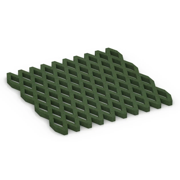 Rejilla amortiguadora césped von WARCO im Farbdesign Verde hierba mit den Abmessungen 100 x 100 x 4 cm. Produktfoto von Artikel 7011 in der Aufsicht von schräg vorne.