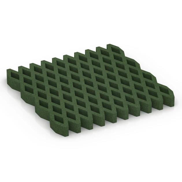 Rejilla amortiguadora césped von WARCO im Farbdesign Verde hierba mit den Abmessungen 100 × 100 × 8 cm. Produktfoto von Artikel 7014 in der Aufsicht von schräg vorne.