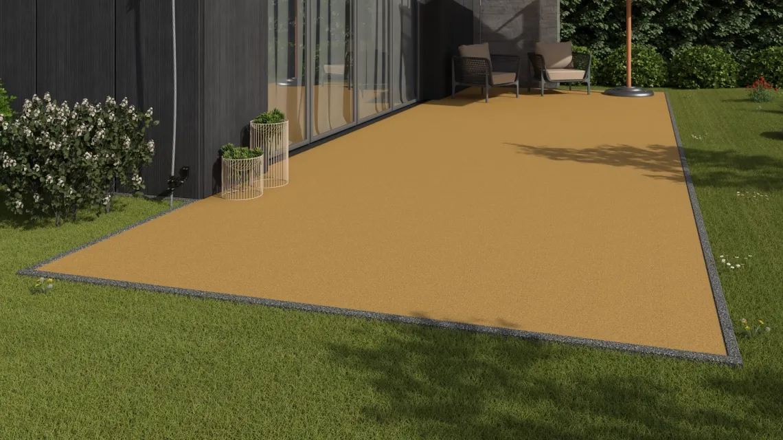 Beispielhafte Verlegung für den Artikel 5998 von WARCO - Suelo para terraza sin juntas, Farbton Amarillo limón in der Abmessung 306 x 306 x 20 mm.