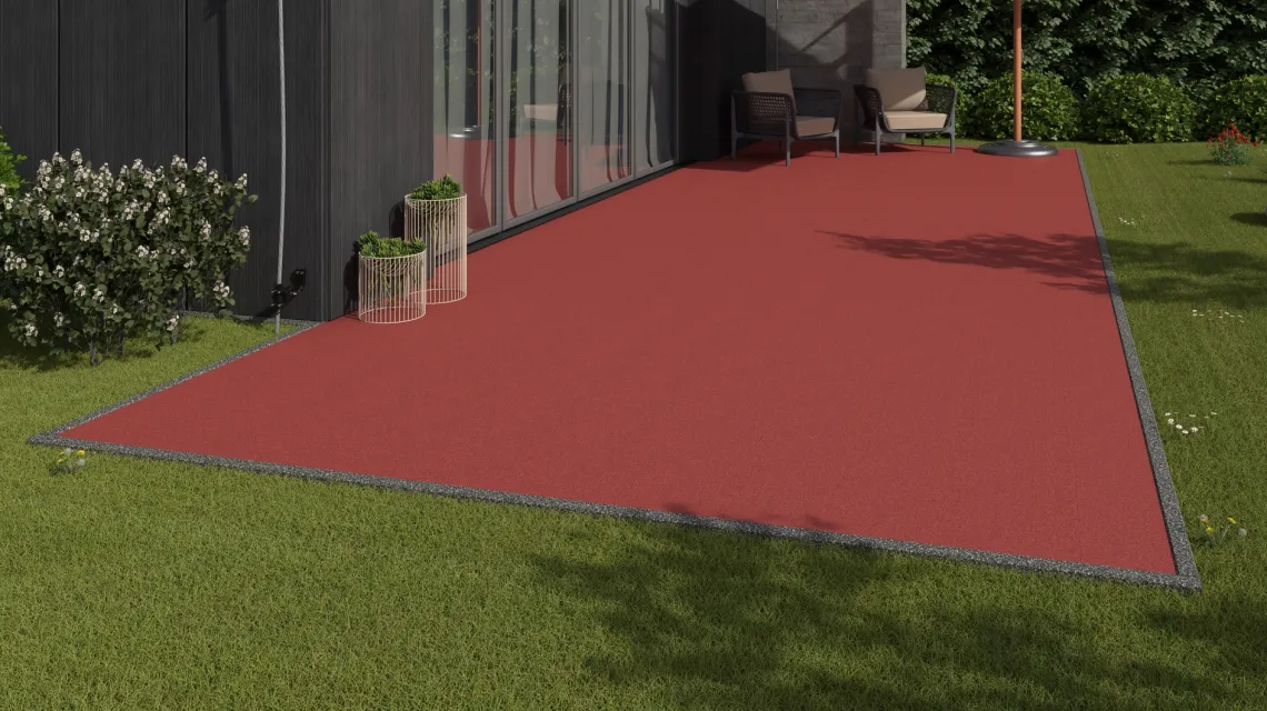 Beispielhafte Verlegung für den Artikel 5999 von WARCO - Suelo para terraza sin juntas, Farbton Rosa in der Abmessung 306 x 306 x 20 mm.