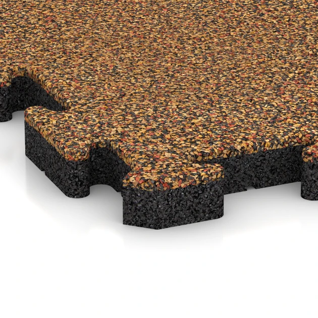 Detailaufnahme der Randausprägung von WARCO-Produkt 2852, Loseta anticaída tipo puzzle, Format 50 x 50 x 4 cm | 0,25 m², Farbe Terracota.