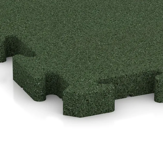 Detailaufnahme der Randausprägung von WARCO-Produkt 3483, Esterilla Protectora Fitness HD, Format 1000 x 1000 x 40 mm, Farbe Verde hierba.