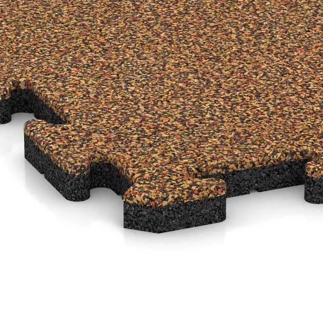Detailaufnahme der Randausprägung von WARCO-Produkt 3230, Esterilla Protectora Fitness HD, Format 1000 x 1000 x 30 mm, Farbe Terracota.