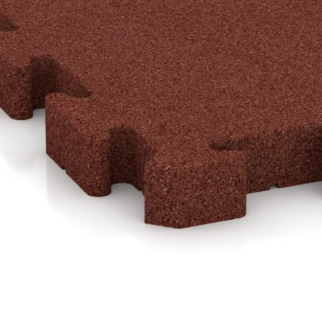 Detailaufnahme der Randausprägung von WARCO-Produkt 4083, Losa de paddock, Format 500 x 500 x 50 mm, Farbe Rojo ladrillo.